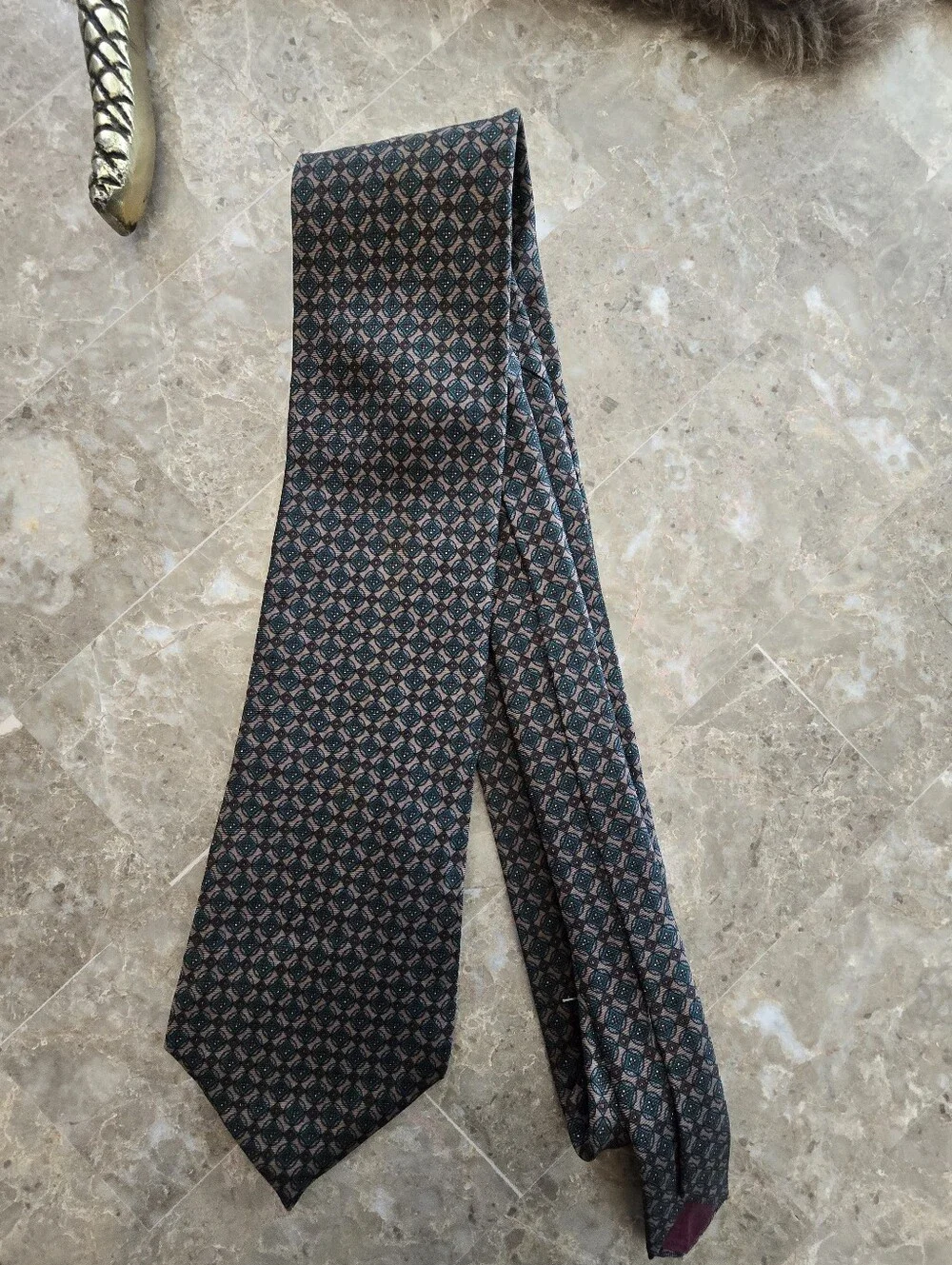Vintage Guy Laroche Green Pattern Tie